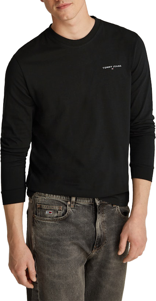 Tommy Jeans Tommy Jeans Slim Linear Chest LS Tee Ext Zwart