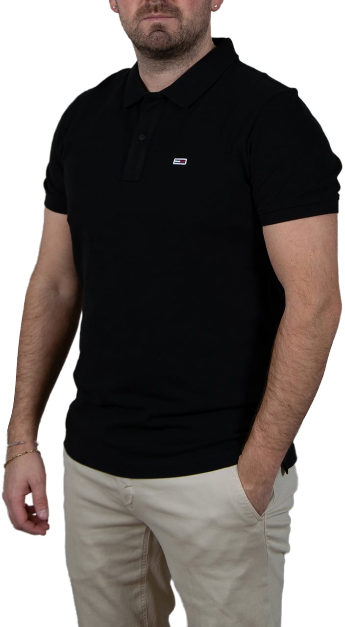 Tommy Jeans Tommy Jeans Slim Placket Polo EXT Zwart