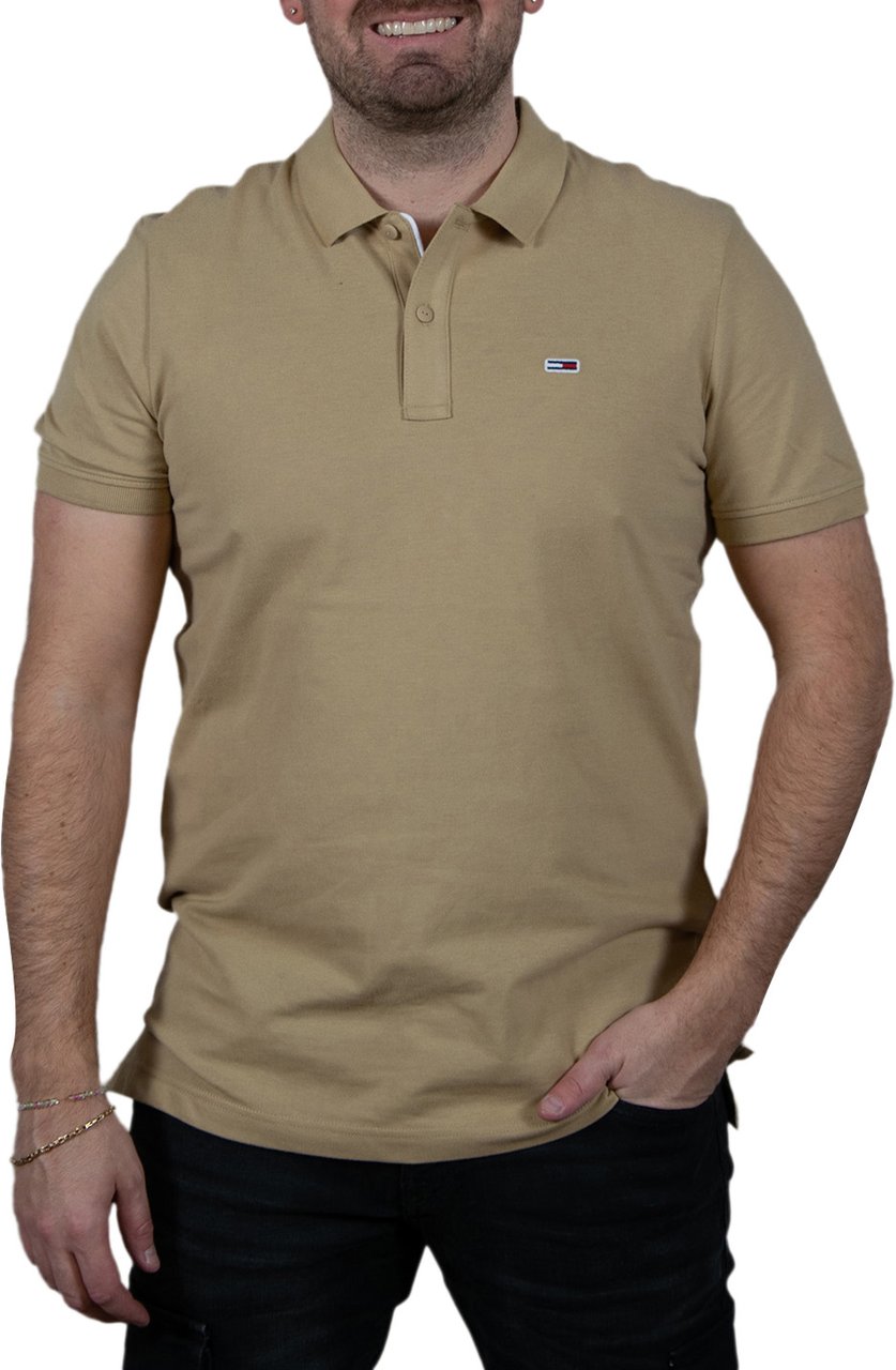 Tommy Jeans Tommy Jeans Slim Placket Polo EXT Beige