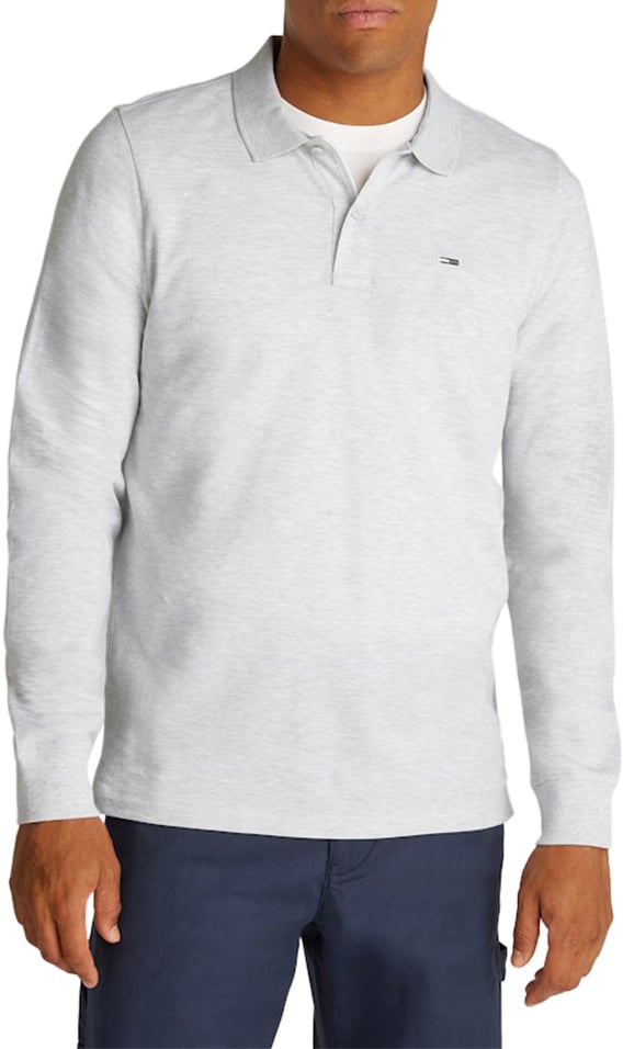Tommy Jeans Tommy Jeans Slim Placket LS Polo Grijs