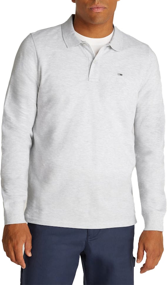Tommy Jeans Tommy Jeans Slim Placket LS Polo Grijs