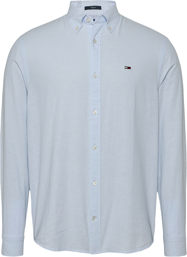 Tommy Jeans Tommy Jeans Reg Linen Blend LS Shirt Blauw