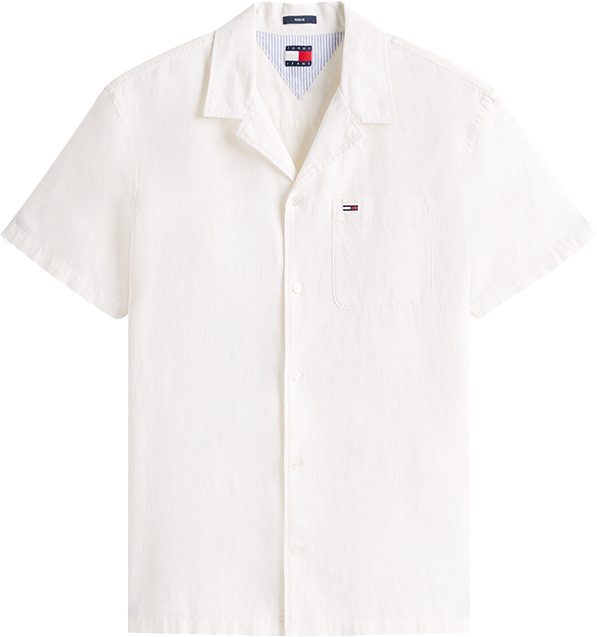 Tommy Jeans Tommy Jeans Linen Blend Camp SS Shirt Beige