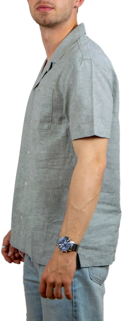 Tommy Jeans Tommy Jeans Linen Blend Camp SS Shirt Groen
