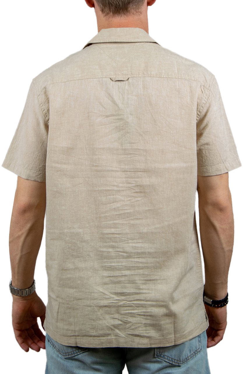 Tommy Jeans Tommy Jeans Linen Blend Camp SS Shirt Beige