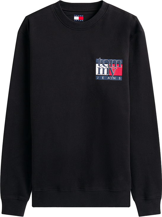 Tommy Jeans Tommy Jeans Reg RWB Flag Crew EXT Zwart