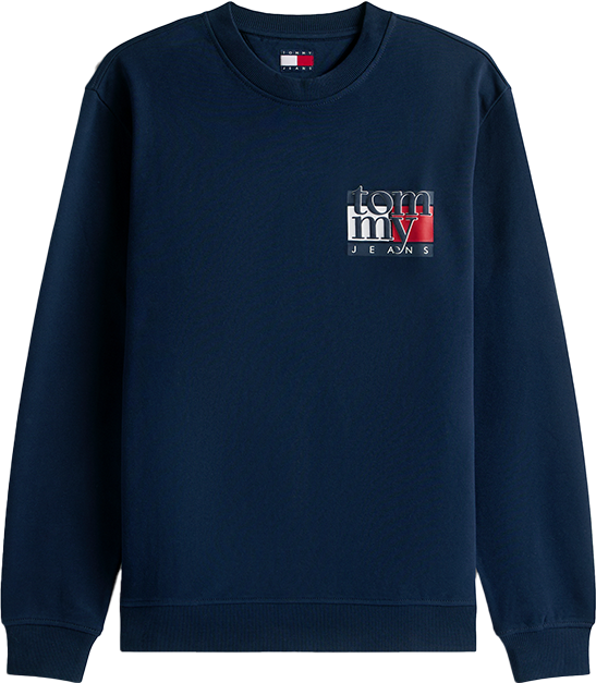 Tommy Jeans Tommy Jeans Reg RWB Flag Crew EXT Blauw