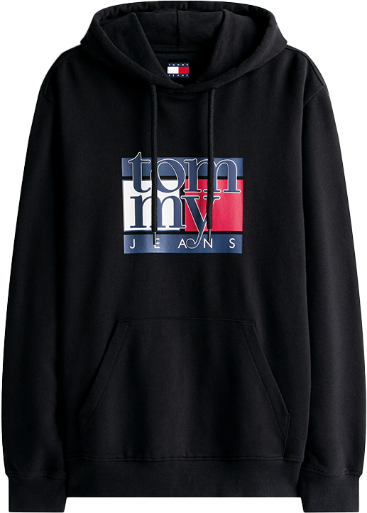 Tommy Jeans Tommy Jeans Reg RWB Flag Hoodie EXT Zwart
