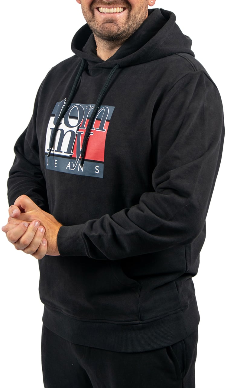 Tommy Jeans Tommy Jeans Reg RWB Flag Hoodie EXT Zwart