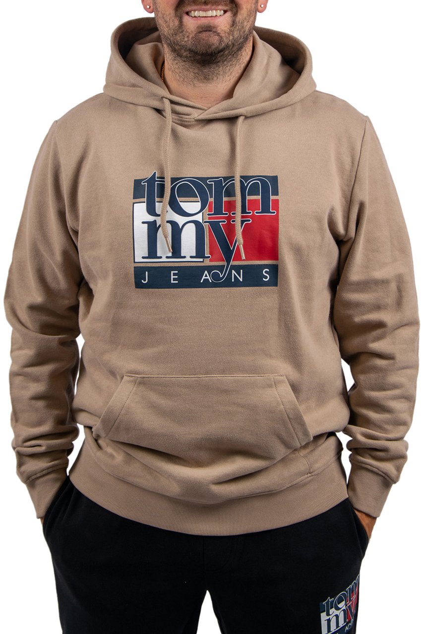 Tommy Jeans Tommy Jeans Reg RWB Flag Hoodie EXT Beige