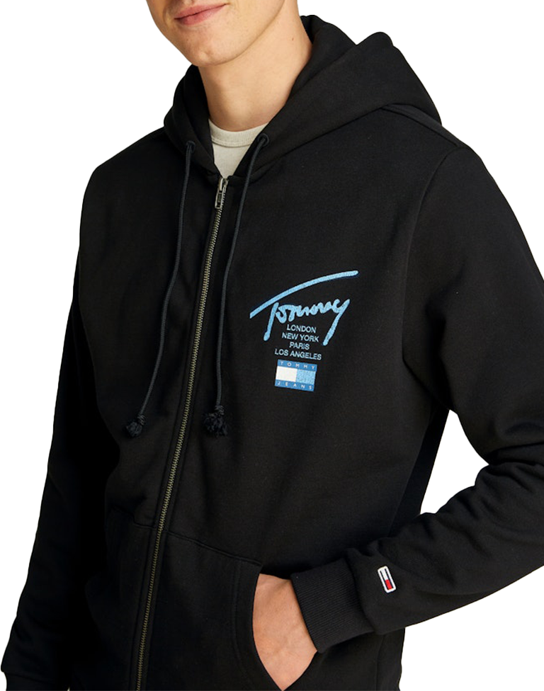 Tommy Jeans Tommy Jeans Reg Sig Twist Zipthru Ext Zwart