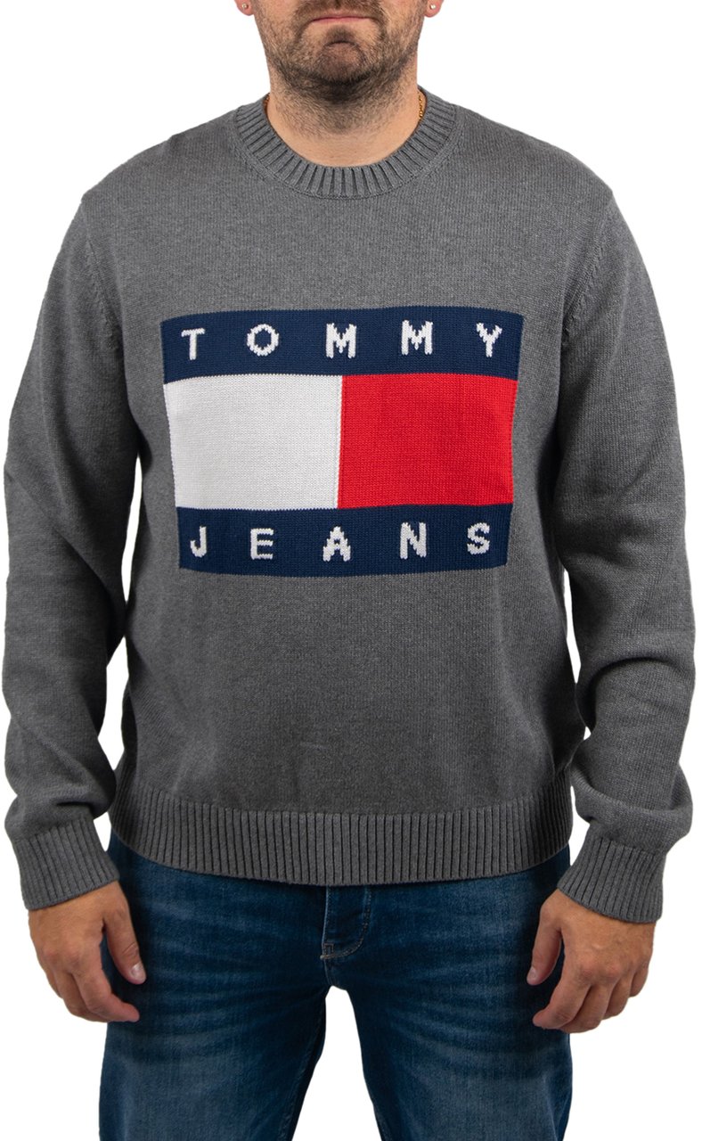 Tommy Jeans Tommy Jeans Reg Melange Flag Sweater Zwart
