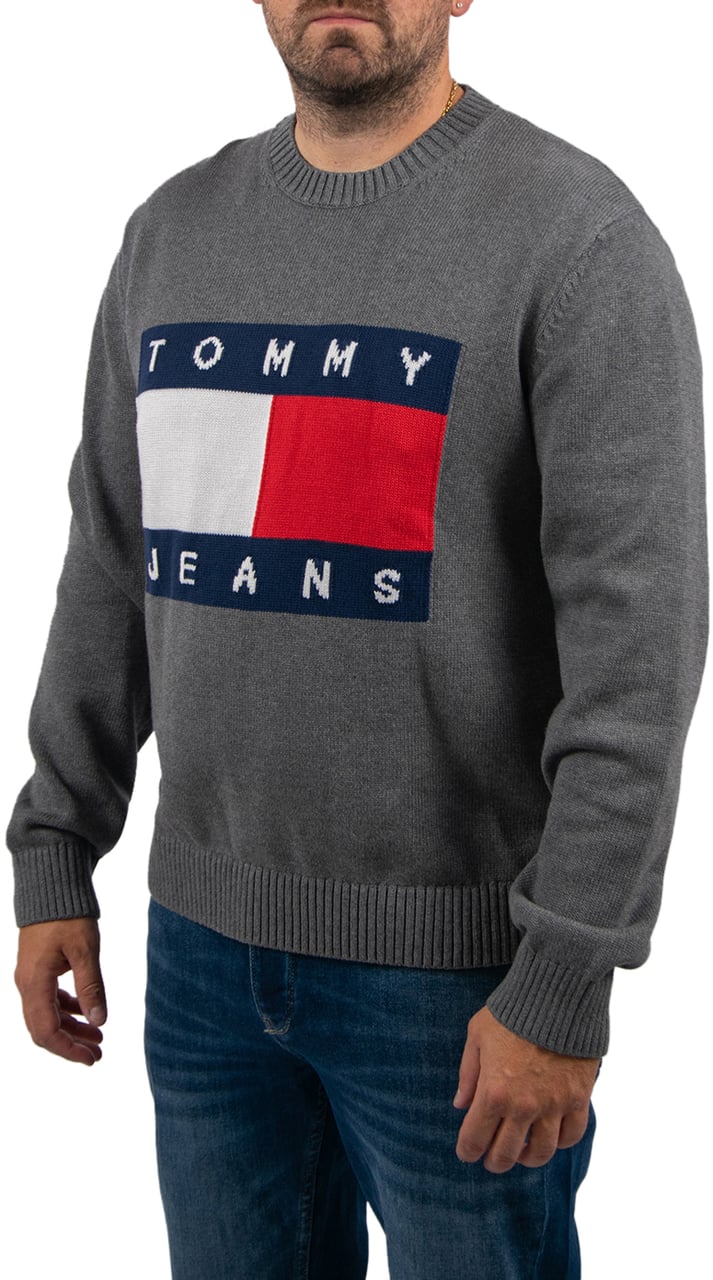 Tommy Jeans Tommy Jeans Reg Melange Flag Sweater Zwart