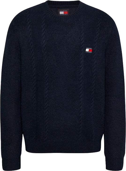 Tommy Jeans Tommy Jeans Slim Cable Knit Cneck Blauw