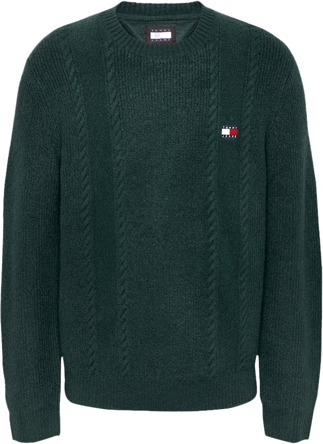 Tommy Jeans Tommy Jeans Slim Cable Knit Cneck Groen