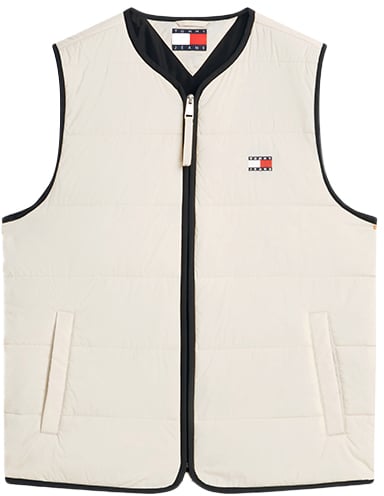 Tommy Jeans Tommy Jeans TJM Flag Quilted Vest Beige