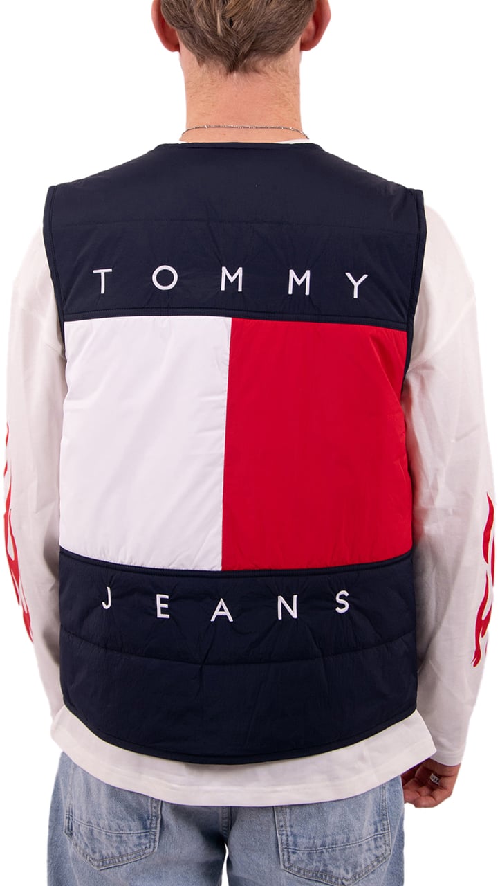 Tommy Jeans Tommy Jeans Heritage Flag Quilted Vest Blauw