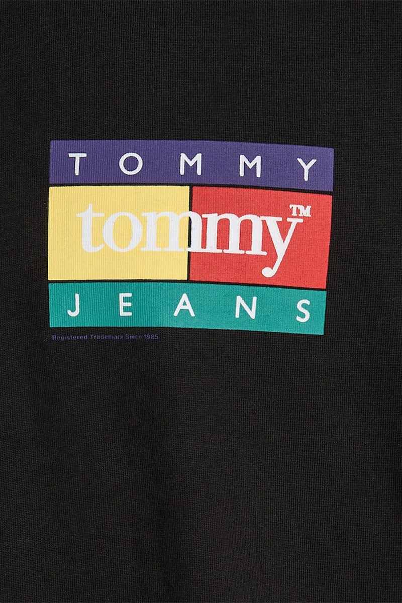 Tommy Jeans Reg Pop Color Flag Tee Ext Zwart