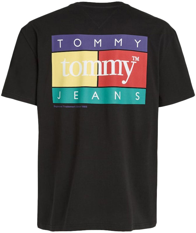 Tommy Jeans Reg Pop Color Flag Tee Ext Zwart
