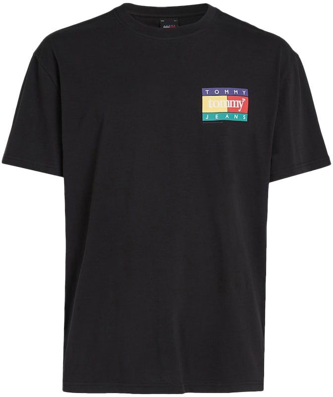 Tommy Jeans Reg Pop Color Flag Tee Ext Zwart