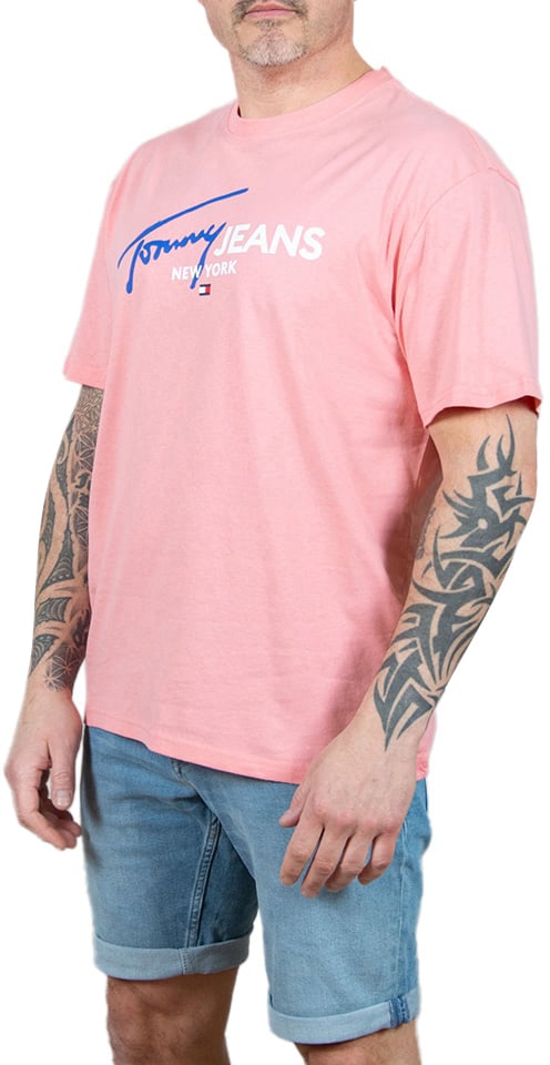 Tommy Jeans Reg Spray Pop Color Tee Ext Roze