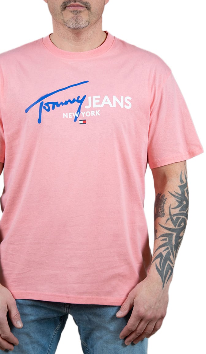 Tommy Jeans Reg Spray Pop Color Tee Ext Roze