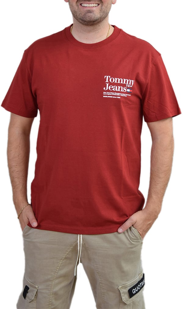 Tommy Jeans Reg Modern Tommy TM Tee Rood
