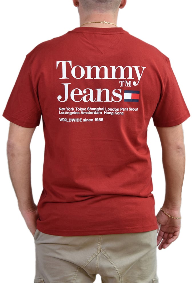 Tommy Jeans Reg Modern Tommy TM Tee Rood