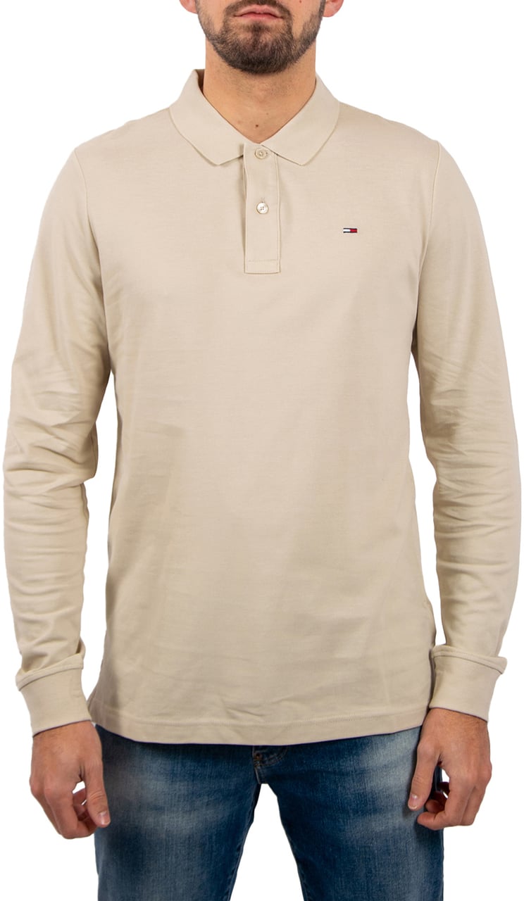 Tommy Jeans Tommy Jeans Slim Placket Polo LS Ext Beige