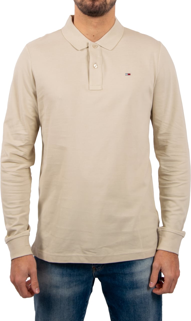 Tommy Jeans Tommy Jeans Slim Placket Polo LS Ext Beige