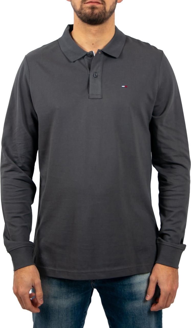 Tommy Jeans Tommy Jeans Slim Placket Polo LS Ext Zwart