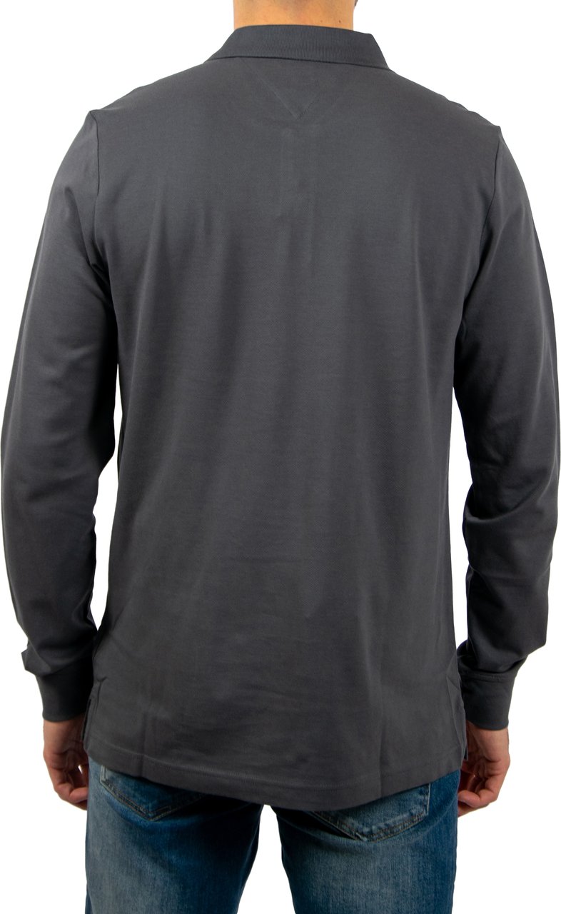 Tommy Jeans Tommy Jeans Slim Placket Polo LS Ext Zwart