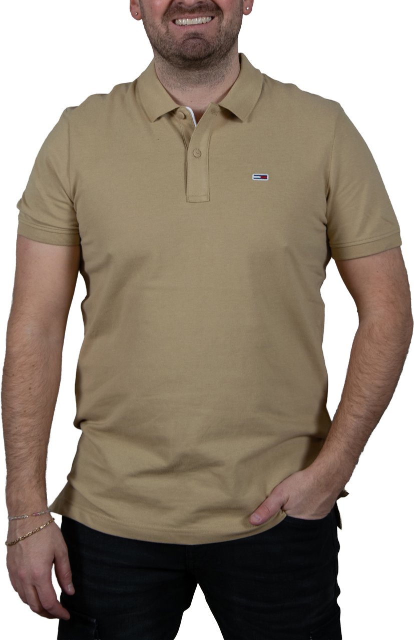 Tommy Jeans Tommy Jeans Slim Placket Polo EXT Beige