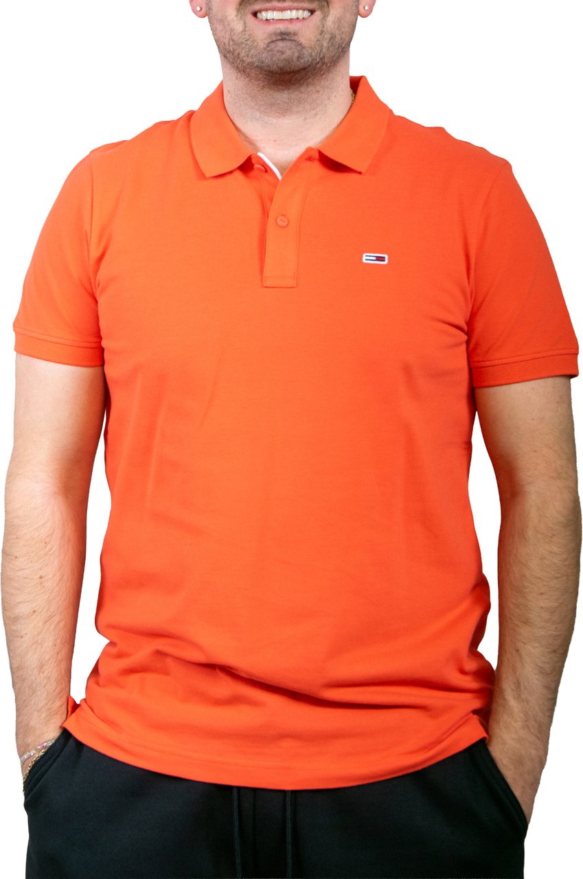 Tommy Jeans Tommy Jeans Slim Placket Polo EXT Rood