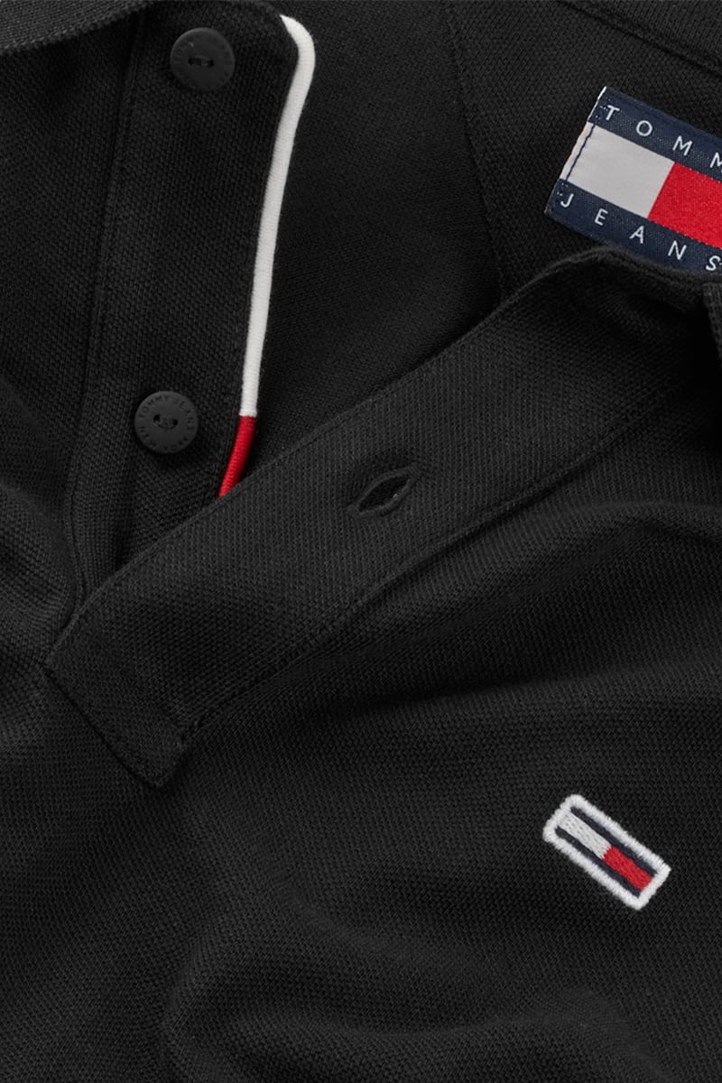 Tommy Jeans Tommy Jeans Slim Placket Polo EXT Zwart