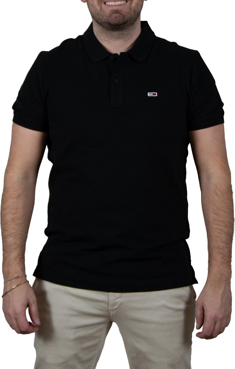 Tommy Jeans Tommy Jeans Slim Placket Polo EXT Zwart