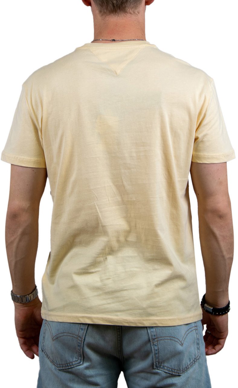 Tommy Jeans Reg Linear Logo Tee Geel