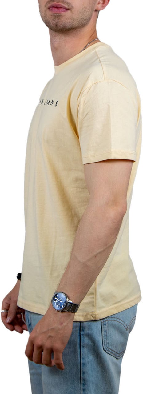 Tommy Jeans Reg Linear Logo Tee Geel