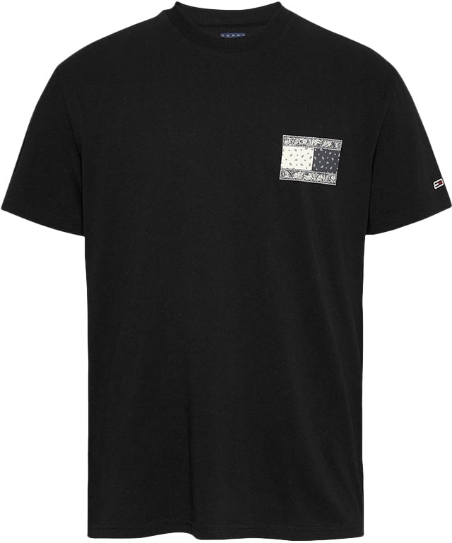 Tommy Jeans Reg Paisley Flag Tee Zwart