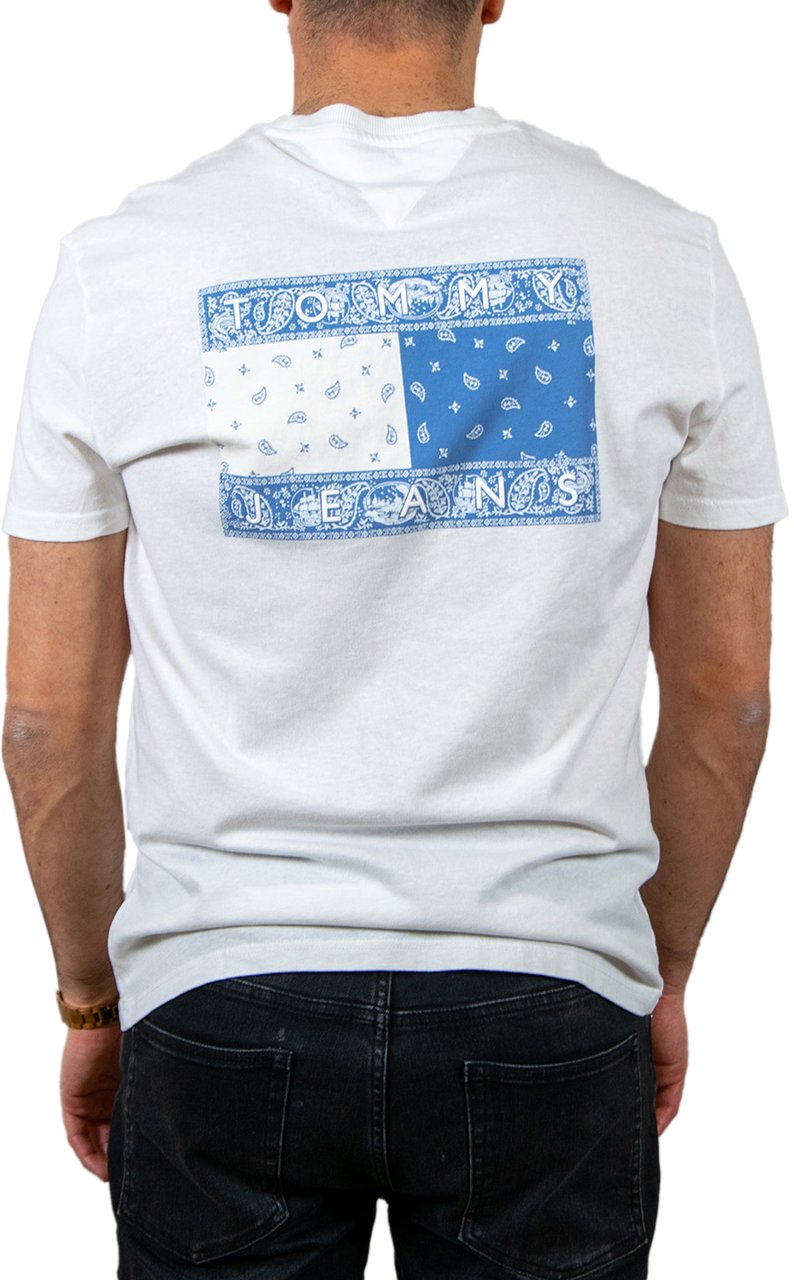 Tommy Jeans Reg Paisley Flag Tee Beige