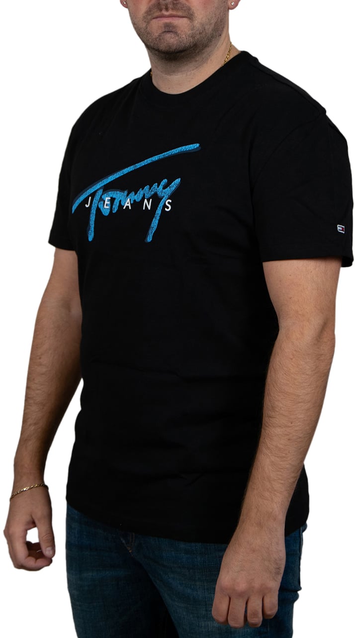 Tommy Jeans Reg Rwb Signature Tee Zwart