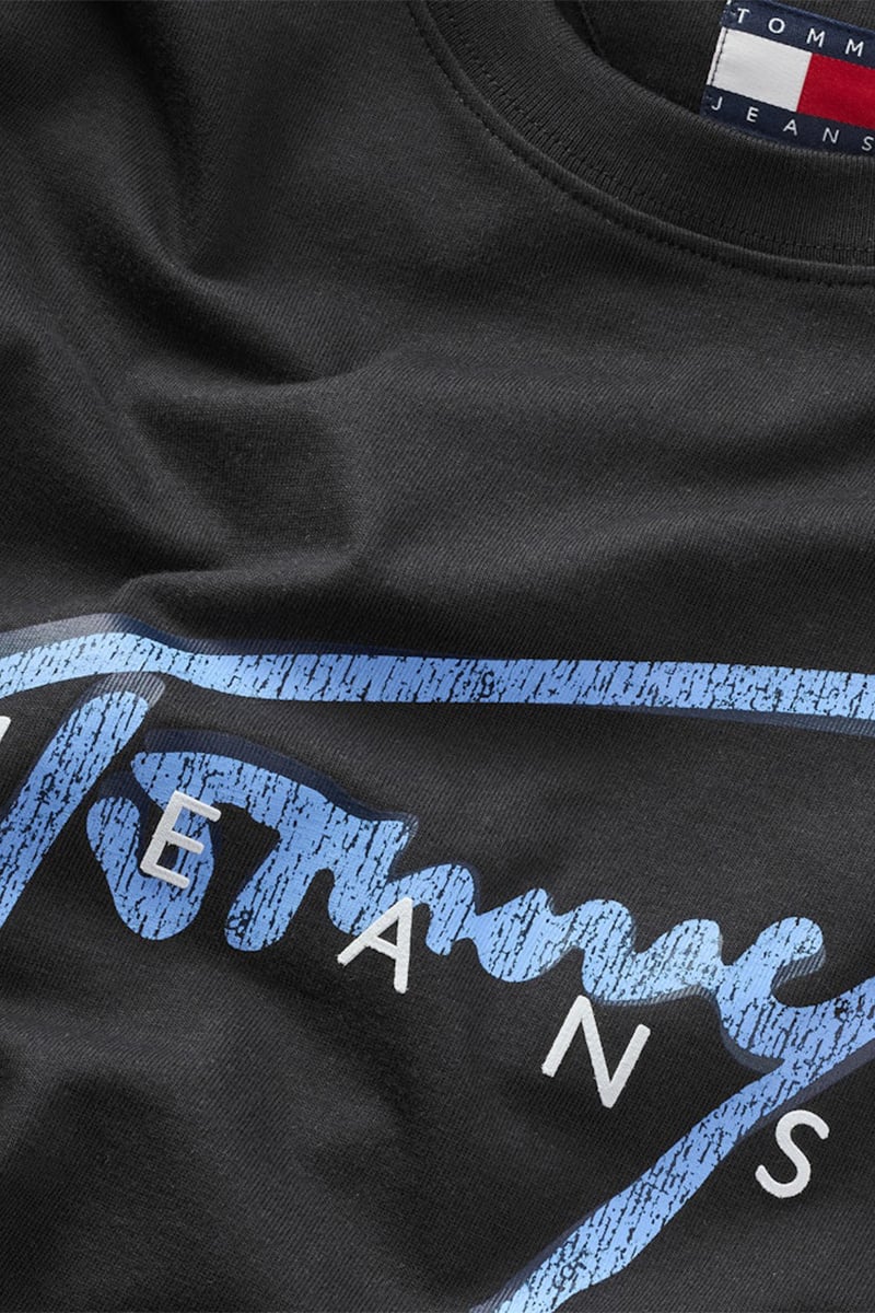 Tommy Jeans Reg Rwb Signature Tee Zwart