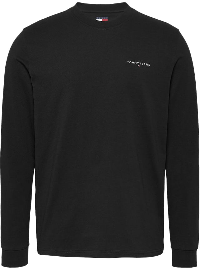 Tommy Jeans Slim Linear Chest LS Tee Ext Zwart