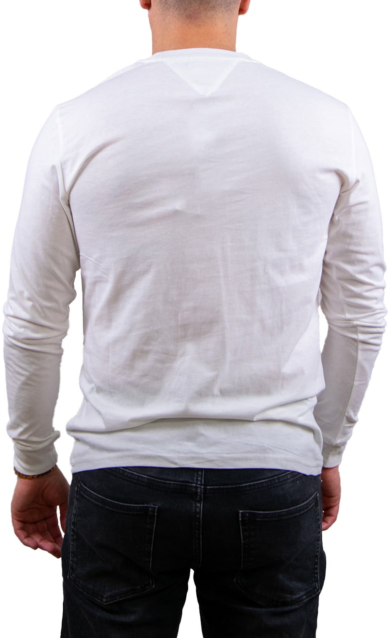 Tommy Jeans TJM Slim Chest Linear LS Tee Ext Beige