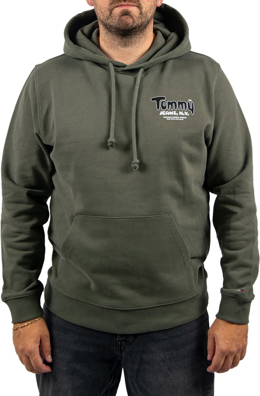 Tommy Jeans Reg Font Play Hoodie EXT Groen