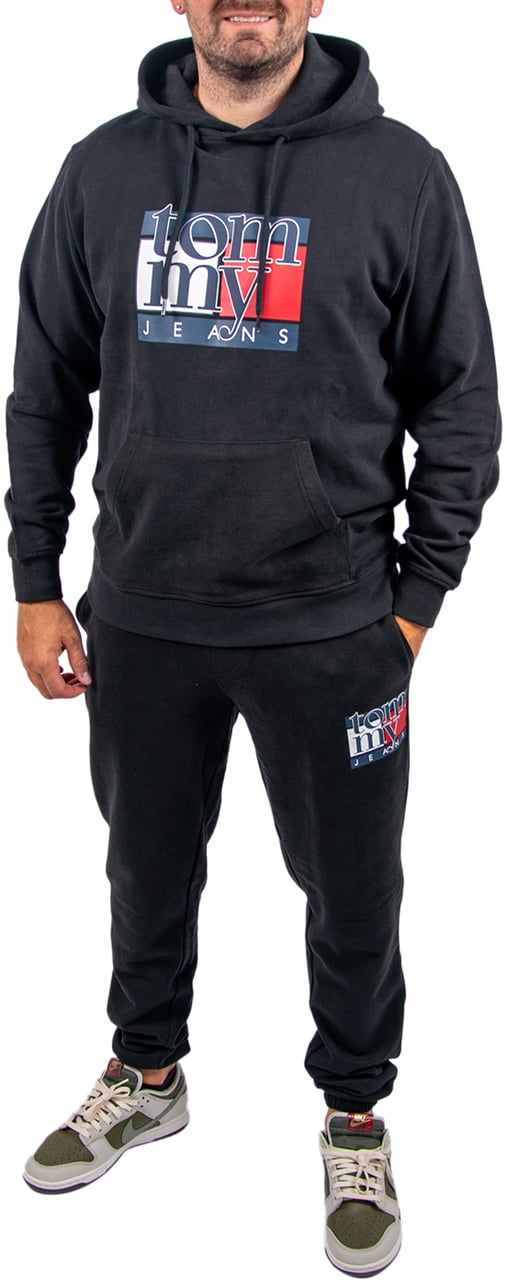 Tommy Jeans Reg RWB Flag Hoodie EXT Zwart