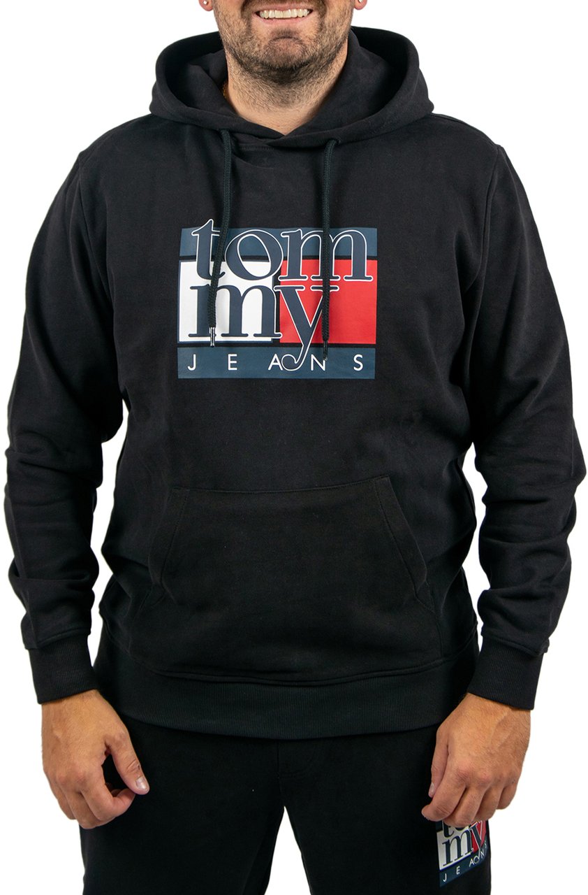 Tommy Jeans Reg RWB Flag Hoodie EXT Zwart