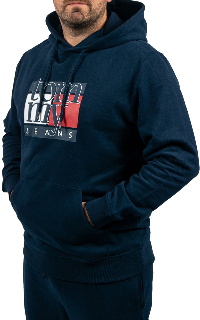 Tommy Jeans Reg RWB Flag Hoodie EXT Blauw