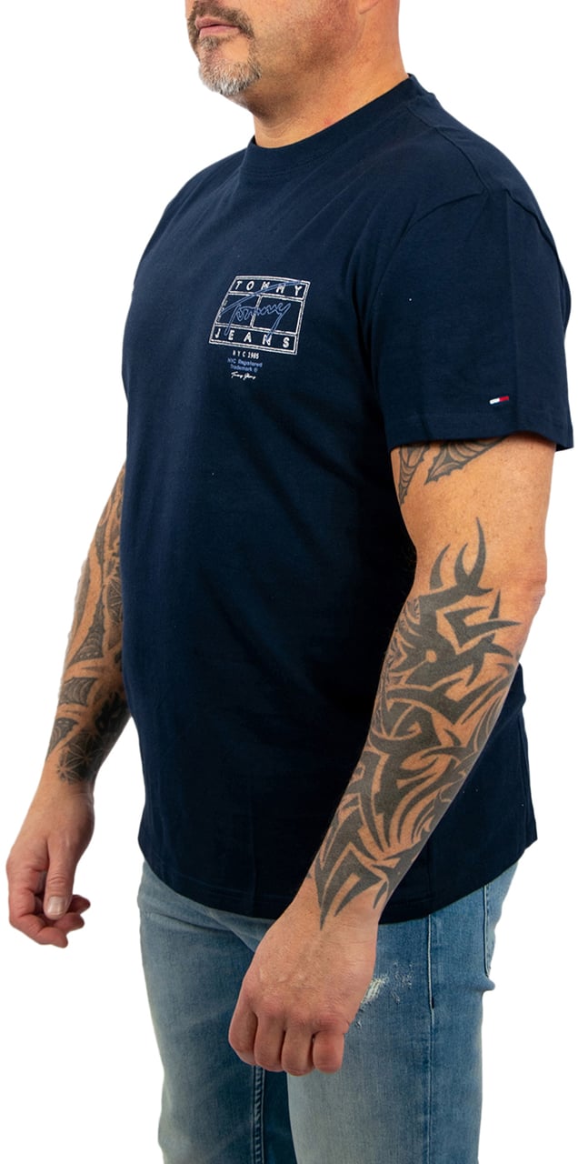Tommy Jeans Tommy Jeans Reg Sign Spray SS T Ext Blauw