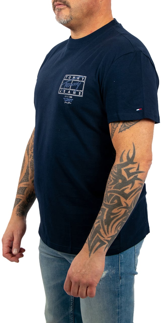 Tommy Jeans Reg Sign Spray SS T Ext Blauw